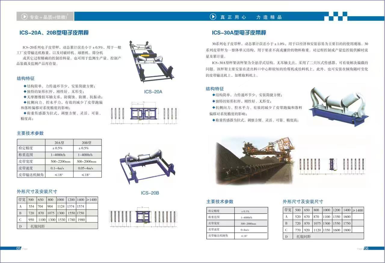 皮带秤产品手册介绍4