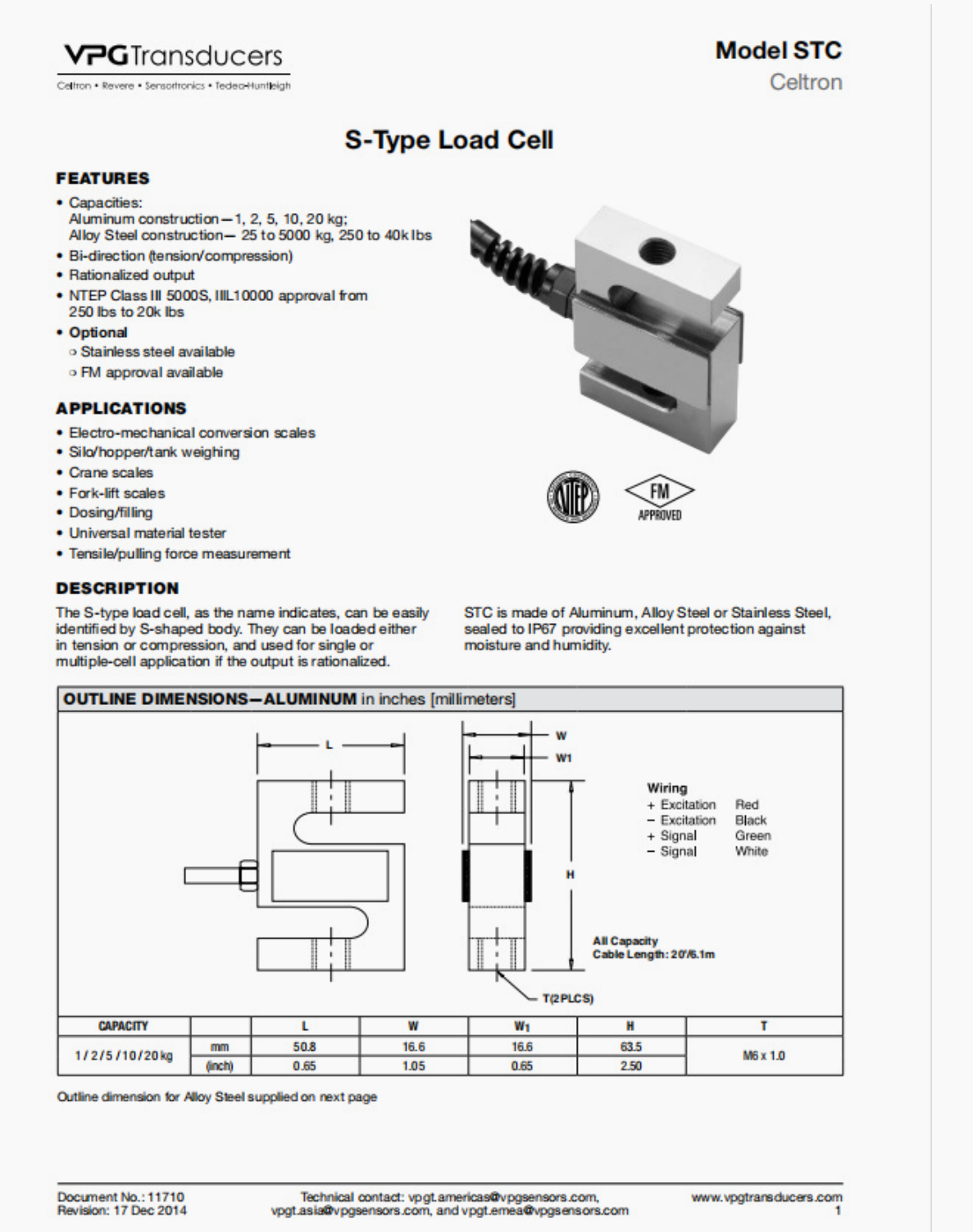 美国世铨STC型称重传感器
